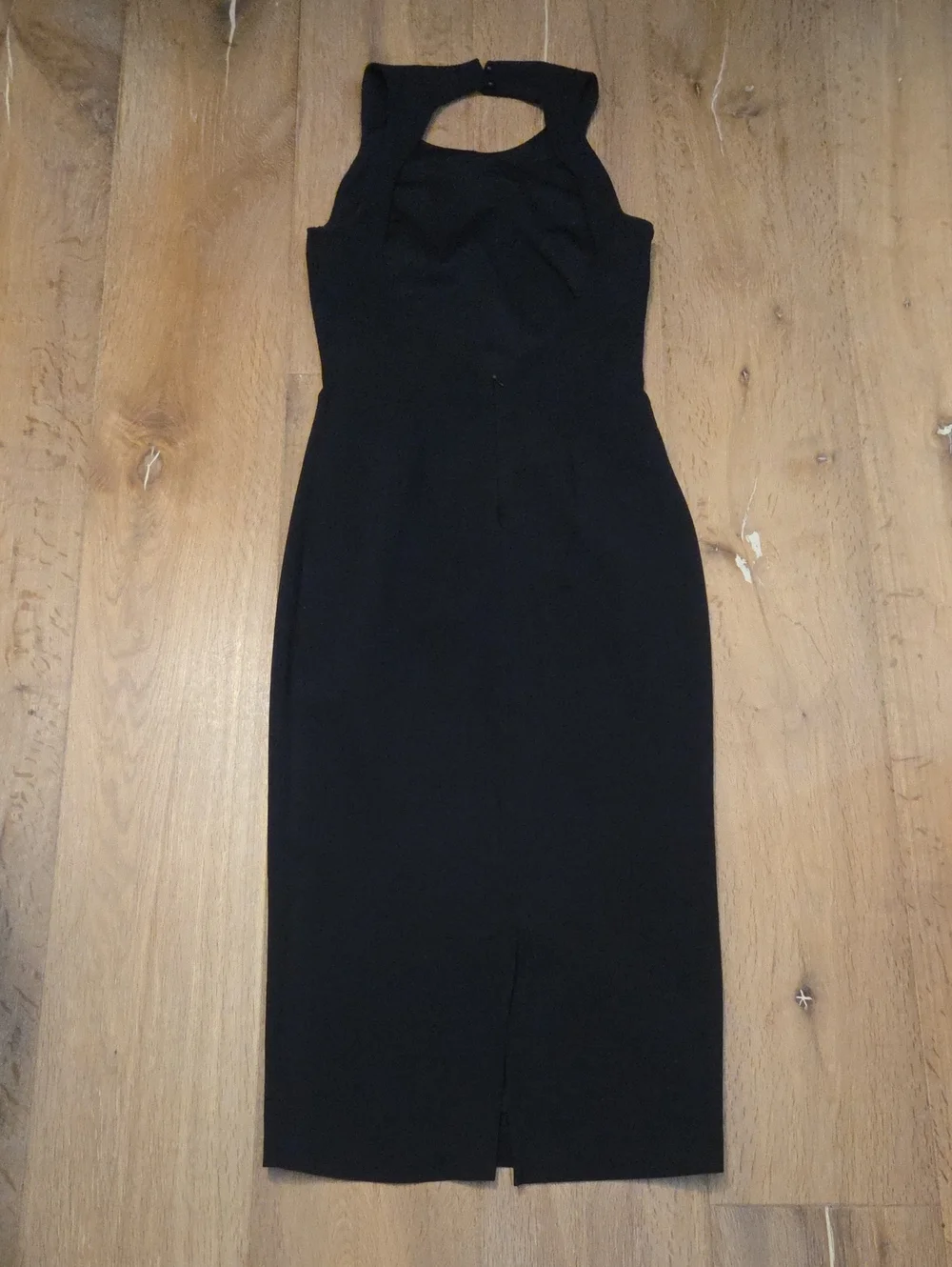 Zola Midi Cocktail Dress Bodycon Form Fit Pencil Open Back Luxe 36